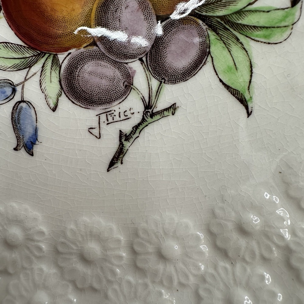 3 Copeland Spode Alden J Price Embossed Daisy Border Fruit Flower #9-11 Plates - Picture 4 of 15